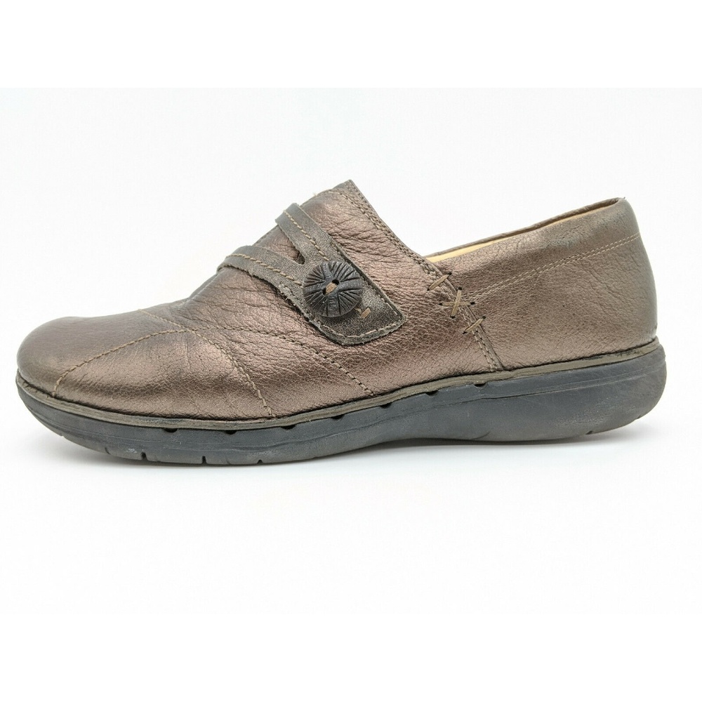 Clarks Unstructured Bronze Metallic Clog Flats - image 1